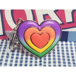 BBW Rainbow Heart PocketBac Holder Backpack Purse Bag Luggage Keychain